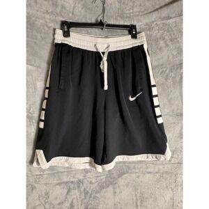 Nike Elite Basketball Shorts Black White Mesh Athletic Drawstring Womens Large